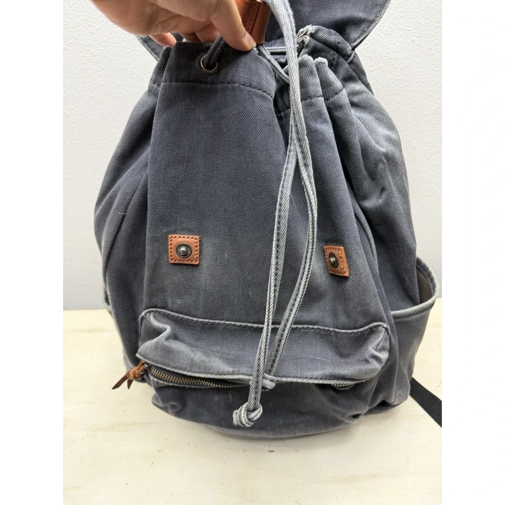 Everlane Canvas Backpack Drawstring Laptop School Travel Bag